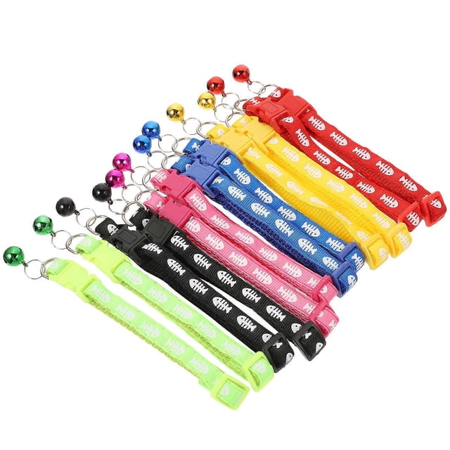 12pcs Adjustable Pet Collars for Dogs & Cats Chic Design with Bells, Comfortable, Skin Friendly, Vibrant Colors for Holidays and Parties