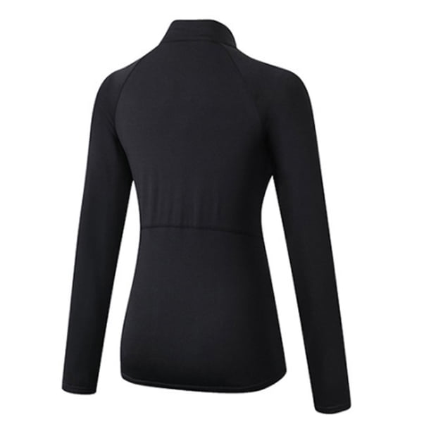 sweethay Ropa interior térmica de poliéster para mujer, abrigo cálido para invierno y otoño de manga larga de Color sólido con cremallera, ropa Prendas para la parte del cuerpo Negro XXL sweethay AP013404-05