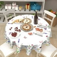 thumbnail image 6 of Spring Summer Floral Round Tablecloth 60 Inch Wildflower Leaf Butterfly Table Cloth Rustic Vintage Farmhouse Polyester Cover Decorative for Easter Holiday Indoor Outdoor Kitchen Dining Party, 6 of 6