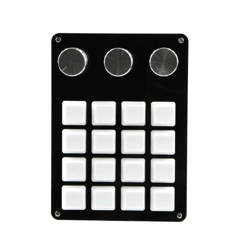 16 Keys Programmable Keyboard USB Mechanical Gaming Keyboard,One-Hand Macropad Keyboard 3 Knobs for Editing Gaming