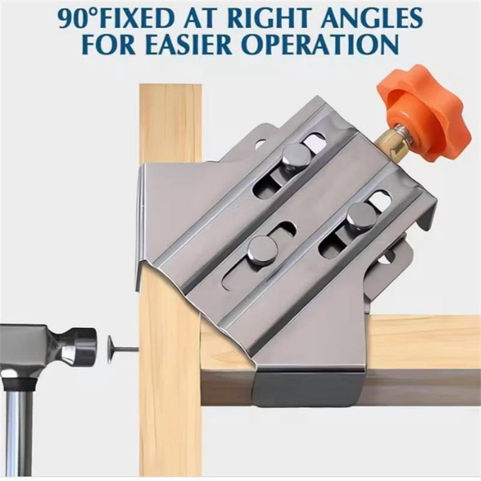 2 Pack 90 Degree Corner Clamps, Adjustable Swing Jaw Stainless Steel Right Angle Clamps for Woodworking, Metal, Pipe & Glass Assembly (70mm Max)