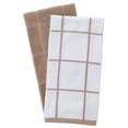 thumbnail image 2 of T-fal Solid & Checked Parquet Kitchen Towels, 2-Pack, Sand, 2 of 7