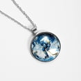 thumbnail image 4 of Lce Hockey Elegant Glass Circular Pendant Women's Necklaces, 4 of 5