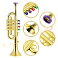 thumbnail image 2 of Miangastore Golden Musical Trumpet for Kids with Bright Color Coded Keys Easy to Play Portable Plastic Toy, 2 of 8