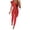 Red, variant on Fsqjgq Jumpsuit for Women Fashion Splicing Sequins Cold Shoulder Rompers Clubwear Slim Fit Long Trousers Jumpsuit with Waist Band Party Outfits(Pink,Xl)