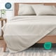 thumbnail image 4 of Juego de sábanas ultra suaves Bare Home Colección Premium 1800 3 piezas tamaño Twin XL raya diplomática piedra/blanco, 4 of 7