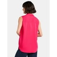 thumbnail image 3 of Time and Tru Women's Sleeveless Button Down Shirt, Sizes XS-XXXL, 3 of 5