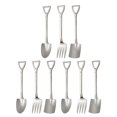 thumbnail image 1 of 9 piezas de cucharas de metal para cocinar, cucharas para bebidas, cucharas para servir, mini cucharas para condimentos, cucharas para sal, pala y tenedor, 1 of 3