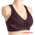 thumbnail image 5 of NEW Women Underwear Breathable Bra Front Clasp Moisture\-wicking Bra Cotton dark purple 44/100, 5 of 8