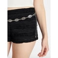 thumbnail image 4 of No Boundaries' Belted Ruffle Bloomer Shorts, 2.5" Inseam, Women's XXS-XXL, 4 of 5