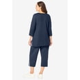 thumbnail image 2 of Woman Within Plus Size 2-Piece Striped French Terry Set, 2 of 4