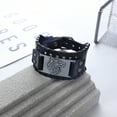 thumbnail image 5 of Wisolt Viking Bracelet - Silver Wolf Head, Wide Leather, Men's Stylish Accessory, for Daily Wear, 5 of 6