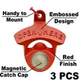 thumbnail image 4 of Jumiok Red Stainless Beer Bottle Opener Wall Mount Drink Cap Opener with Magnet for Home Bar (Pack of 3), 4 of 4
