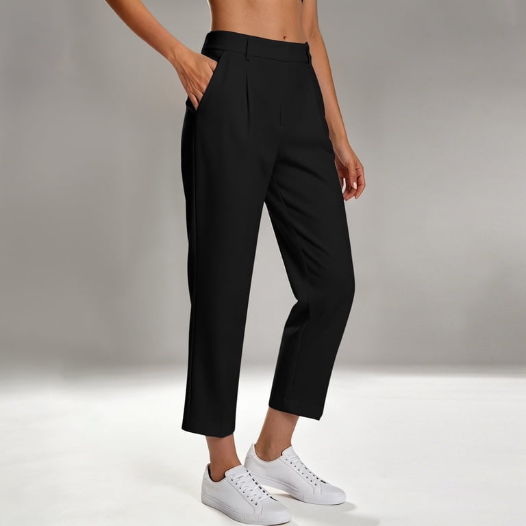black ankle dress pants KHONTS Women High Waisted Work Office Business Casual Trousers with Pockets White L to choice for any