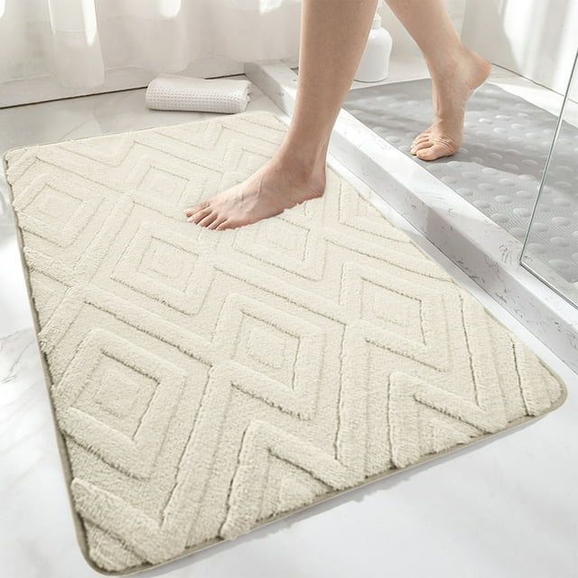 Boovnll Bathroom Rugs, Super Absorbent & Soft Thicken Memory Foam Bath Mat, Non-Slip Quickly Dry for Bathroom, Kitchen, Floor, Pool, Toilet Mat, Bath Mats for Bathroom