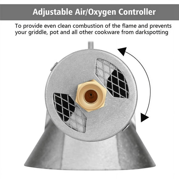 High Pressure Propane Cast-Iron Round Burner Head, Propane Burner Head with Orifice Brass Fitting