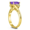 thumbnail image 2 of SZUL Women's 8X6MM Amethyst and Diamond Twist Ring in 10K Yellow Gold, 2 of 4