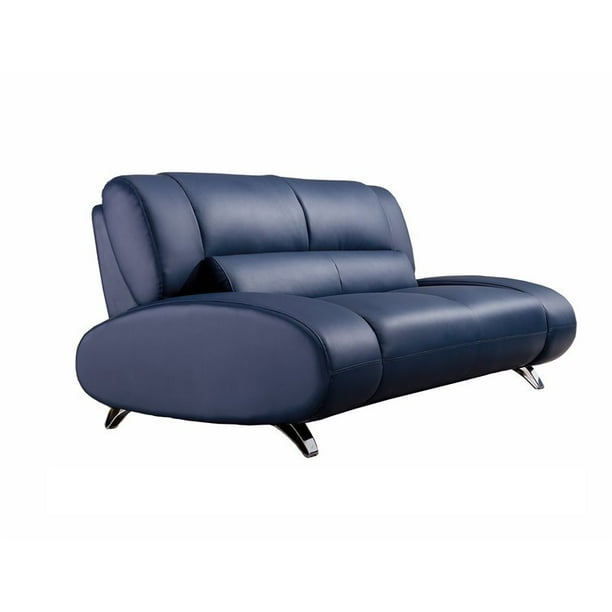 American Eagle Furniture Faux Leather Loveseat in Blue
