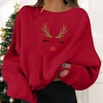 thumbnail image 2 of HNMKIU Hauts pour Femmes Chandails en Molleton de Noël Pulls de Vacances pour Femmes Imprimé Graphique Col Rond Manches Longues, 2 of 4