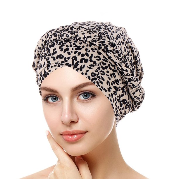 Womens Hats Chemo Cancer Head Caps Ethnic PreTied Twisted Braid Hair