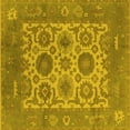 thumbnail image 1 of Ahgly Company Machine Washable Indoor Square Oriental Yellow Traditional Area Rugs, 3' Square, 1 of 4