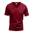 thumbnail image 2 of XDZJLR Men'S T-Shirts Fashion Solid Color V Neck Casual Comfortable Breathable Tees, 2 of 7