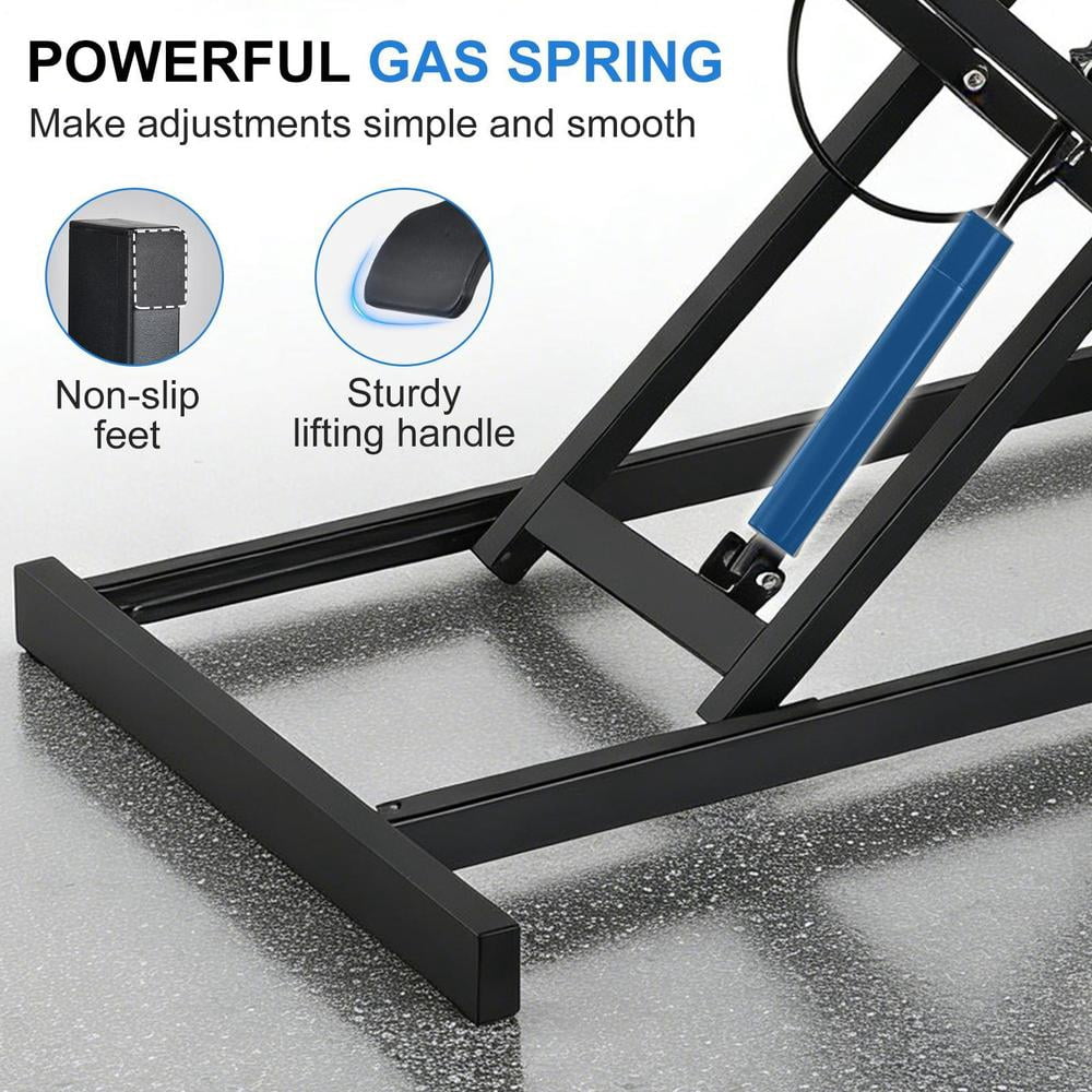 37 inch Desk Converter, Height Adjustable Sit to Stand Riser, Monitor and Laptop Workstation with Wide Keyboard Tray, Black