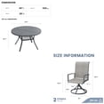 thumbnail image 3 of Vicllax 5-Piece Outdoor Patio Dining Table Set, Metal, 4 Padded Swivel Chairs with Textilene Fabric, 3 of 11