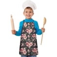 thumbnail image 2 of Pioneer Flower Floral Print Pattern Kids Aprons for Girls and Boys,Adjustable Neck Strap Toddler Aprons for Kids Cooking Baking, 2 of 7