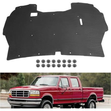 Kojem Truck Under Hood Insulation for 1992-1997 Ford F150 F250 F350 Front Car Hood Insulation Pad Replacement with Clips