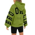 thumbnail image 2 of Women'S Long Sleeved Zipperless New York Printed Hoodie With Back, Green Xxl, 2 of 4
