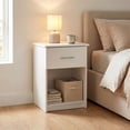 thumbnail image 2 of Furinno TIDUR Night Stand, Nightstand with Drawer, Bedside Table, End Table, Side Table with Storage Shelf, Bar Handle Drawer, for Bedroom, Living Room, White, 2 of 5