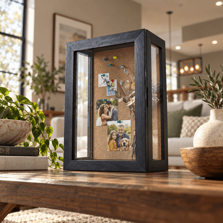 Black Wood Wall Mounted 11x15 Inch Enclosed Shadow Box Display Case ...
