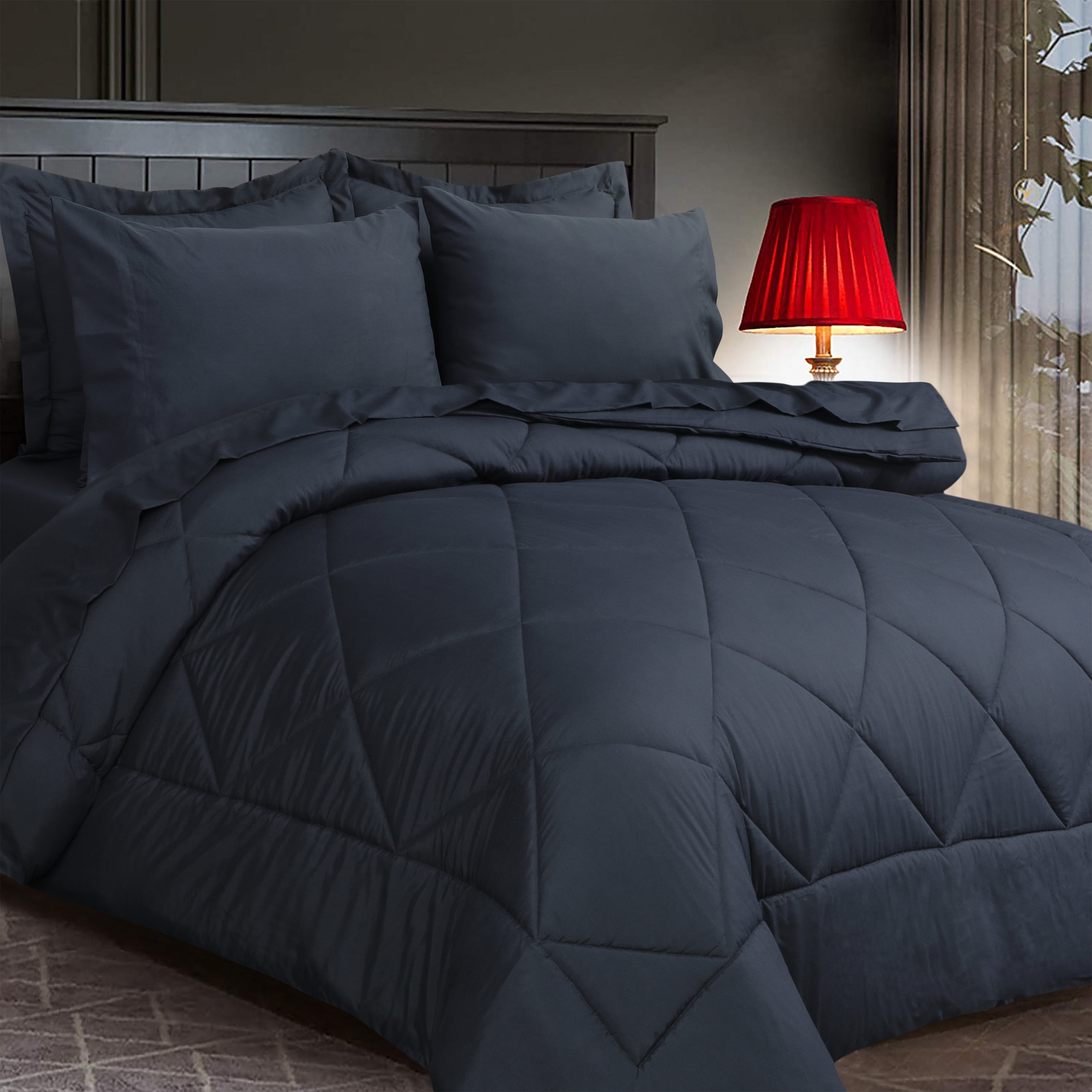 EnvioHome 100 Polyester Comforter Twin Size Bed Set Soft Lightweight 7 Piece Microfiber