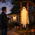 thumbnail image 6 of 2026 Hanging Swinging Ghost Halloween Decor, Maple Leaf Vine with Remote String Lights, Spooky Cute Decoration for Outdoor Yard Porch Tree (S Lighted Ghost), 6 of 8