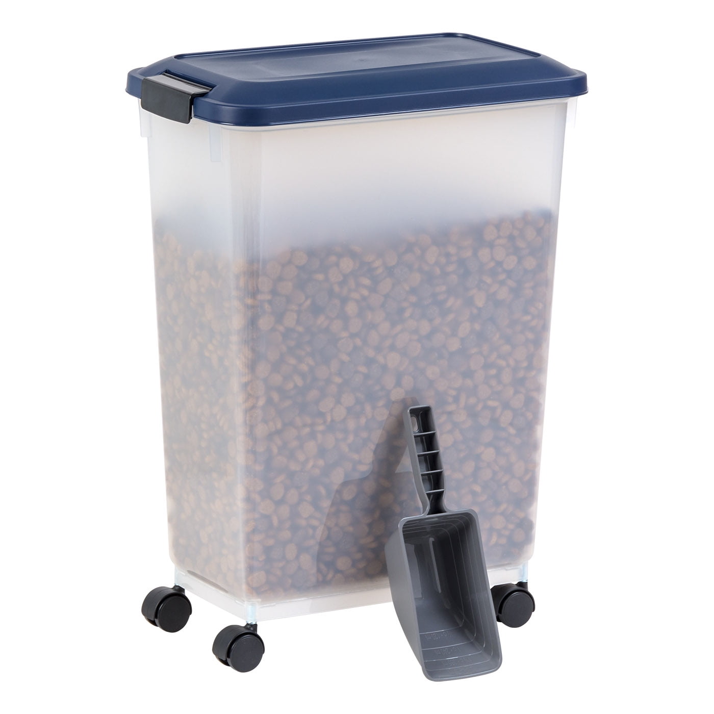 Iris Airtight Pet Food Storage Container, Navy, 47 qt