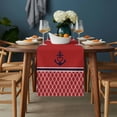 thumbnail image 2 of Red Morocco Table Runner - 90 Inch Long, Kitchen Dining Table Runner Dresser Scarves, Ocean Nautical Anchor Stripe Geometric Farmhouse Decor for Coffee Tables Wedding Party Banquet, 2 of 8