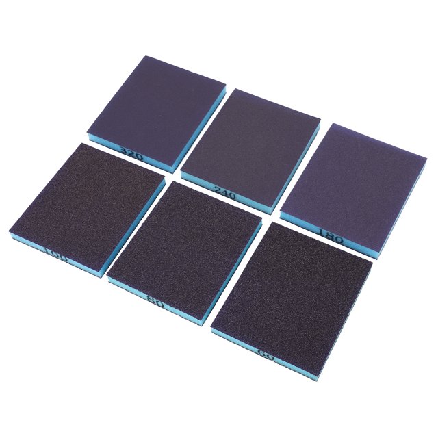 Lijado De Esponja, Eliminación De óxido 6 Piezas óxido De Aluminio Resistente Kit De Esponja De Azul De Aluminio 60-320 Para El Pulido De Muebles