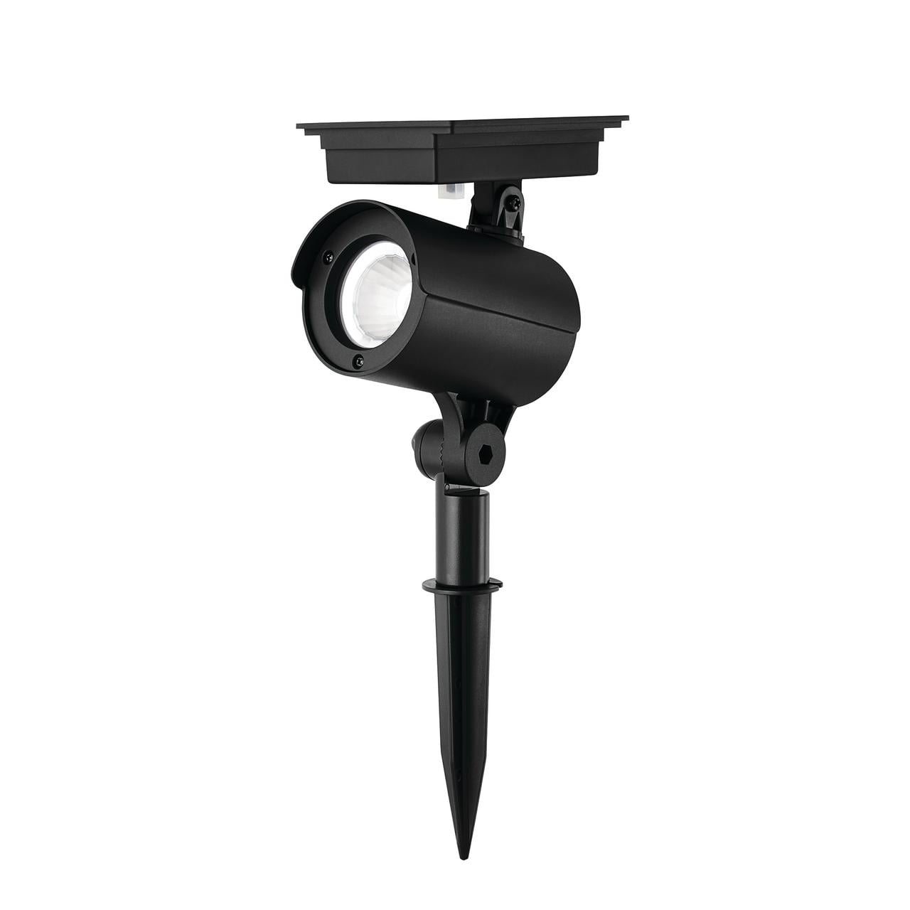 (2 pack) Mainstays Solar Powered Black LED Landscape Spot Light, 60 Lumens