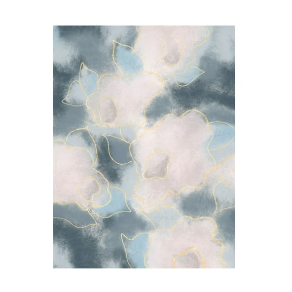 Canvas Wall Art - Line and Brush 'Floral Fibers Soft And Loose' Wall Art for Living Room, Bedroom, or Office Décor by Trademark Fine Art - 14 x 19 Inches