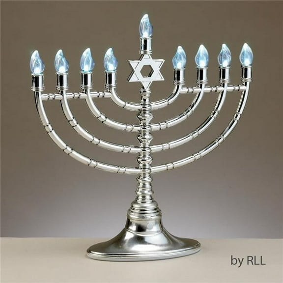 Silvertone Low Volt LED Menorah with Clear Bulbs - Pack of 3