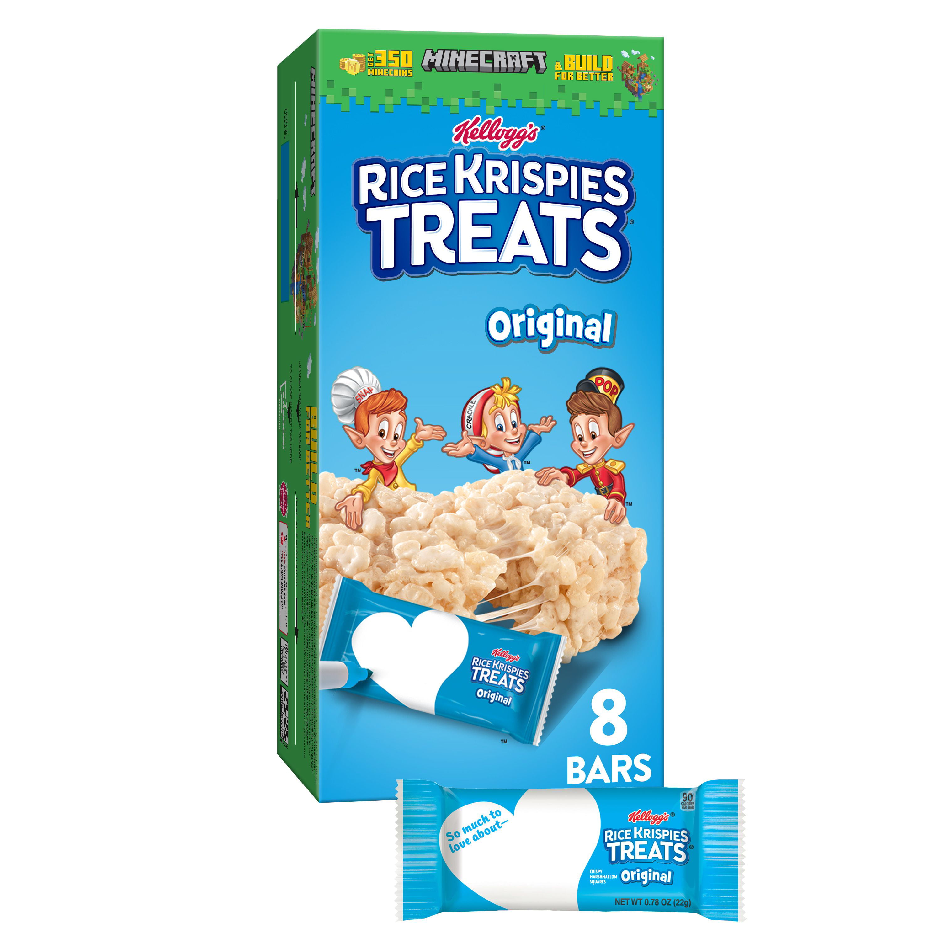 Kellogg's Rice Krispies Treats Marshmallow Snack Bars, Original, 8 Ct ...