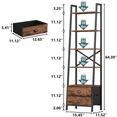 thumbnail image 4 of Tydimor 5-Tier 64"H Industrial Bookshelf with 2 Removable Drawers Narrow Bookcase for Living Room,Rustic Brown, 4 of 7