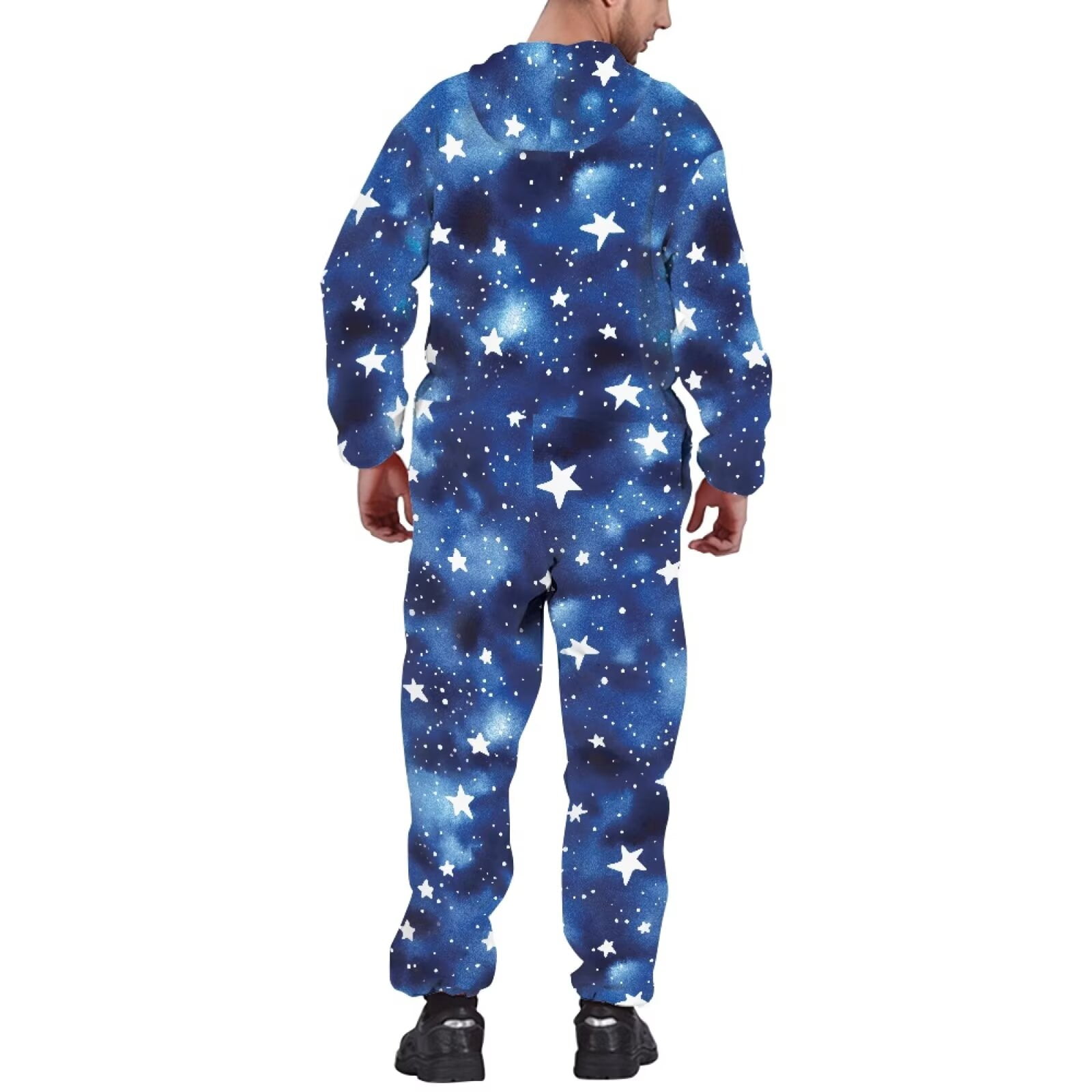 POLERO Cartoon Monster Print Halloween Adult Onesie Pajames for Pajamas Party Men and Women Zipper Playsuit for Couple Cosplay, Size 4XL
