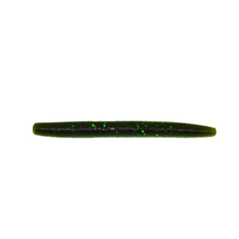 YAMAMOTO 3 Fat Senko Soft Plastic Worm Easy to Use Bass Fishing Stick Bait  Lures - 10 Pack Green Pumpkin With Large Green & Purple Flake