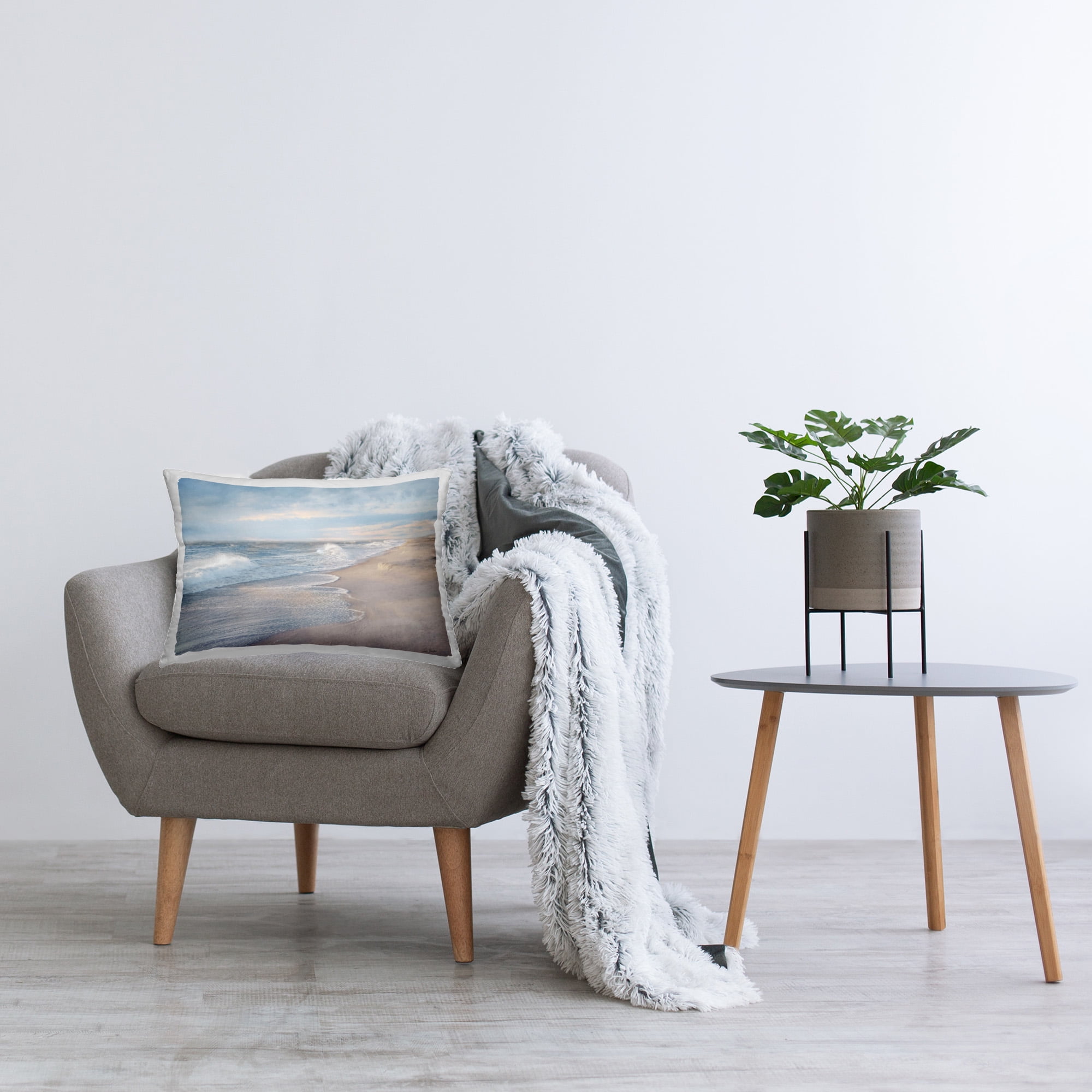Stupell Industries Coastal Waves Scenery Decorative Printed Throw Pillow Design by Lori Deiter