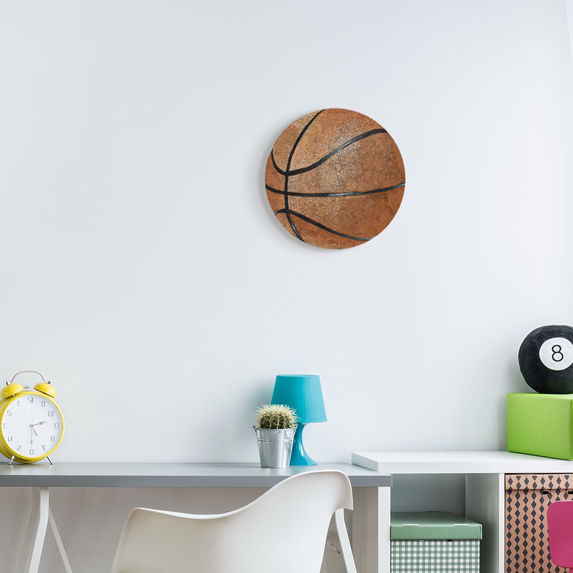 Stupell Industries Grunge Sports Equipment Basketball Court Ball,12 x 12,Design By Studio W