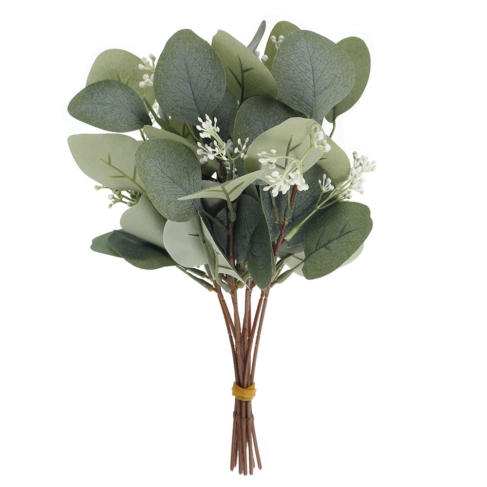 Artificial Flocked Sage Salvia Leaf Faux Greenery Realistic Silk Flower Leaves 