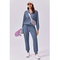 thumbnail image 5 of Pinspark 2 Piece Outfits for Women Long Sleeve Tracksuit Lounge Sets Travel Outfits Half Zip Sweatshirt Sweatpants Matching Set, 5 of 6