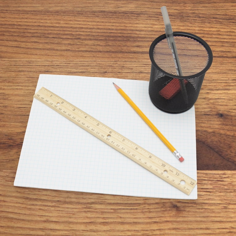 Westcott Basix Wood Ruler, 12" with Metal Edge, 30-Pack photo 5